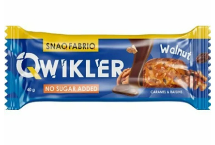 Батончик SNAQ FABRIQ 40гр Грецкий орех/Изюм/Карамель 1/30шт