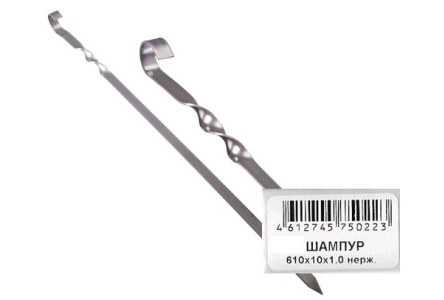 Шампур плоский БАСТИОН ПРОМ 610*10*1,5мм нерж/сталь 1/50шт