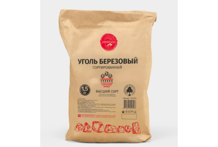 Уголь березовый SIBWOOD 1,5кг крафт 1/1шт