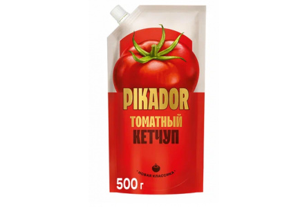 Кетчуп PIKADOR 500гр Томатный дой-пак 1/16шт