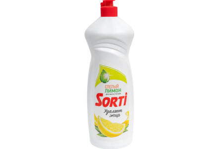 Средство д/мытья посуды КАПЛЯ SORTI 900гр Лимон 1/12шт