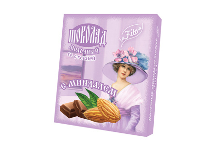 Шоколад молочный LAFITORE 50гр На изомальте/Мальтитоле/Стевии с миндалем 1/15шт