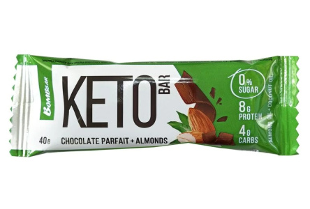 Батончик BOMBBAR Кето 40гр Шоколадное парфе/миндаль 1/12шт