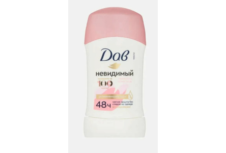 Дезодорант стик DOVE 40мл Невидимый Нежность лепестков