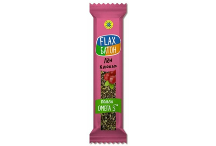 Диет Конфеты FLAX БАТОН 30гр Клюква 1/20шт