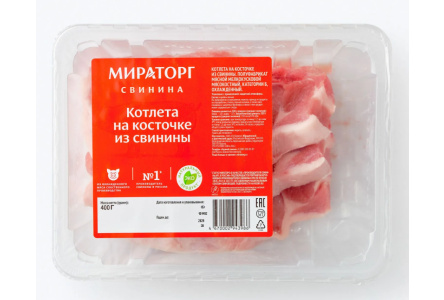 Котлета с косточкой МИРАТОРГ 400гр из свинины 1/8шт