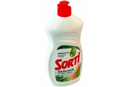 Средство д/мытья посуды КАПЛЯ SORTI 450мл Бальзам с Алоэ Вера 1/20шт 1092-3 095735