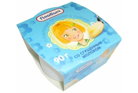Продукт плавленый с сыром ПЛАВЫЧ 90гр 50% Сгущеное молоко 1/24шт