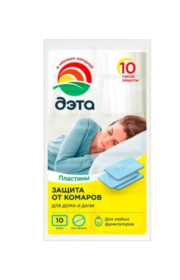 Пластины от комаров ДЭТА 10шт 1/200шт 700100