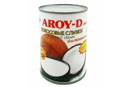 Сливки AROY-D 560мл Кокосовые ж/б 1/24шт Продукт без заменителя молочного жира