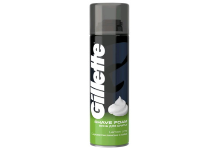 Пена д/бр Gillette Аромат лимона и лайма 200мл
