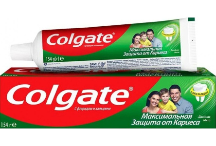 Паста зубная COLGATE 100мл Максимальная защита от кариеса Двойная мята 1/48шт