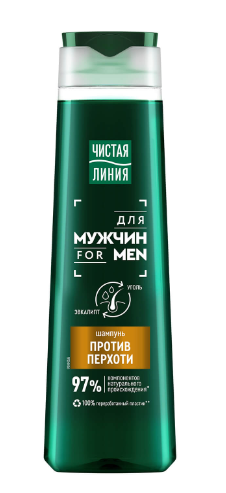 Шампунь для мужчин ЧИСТАЯ ЛИНИЯ 400мл Против перхоти 1/12шт