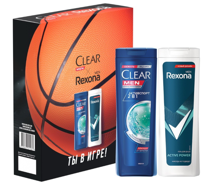 Набор подарочный CLEAR/REXONA 200+180мл Спорт коллекция 1/6шт