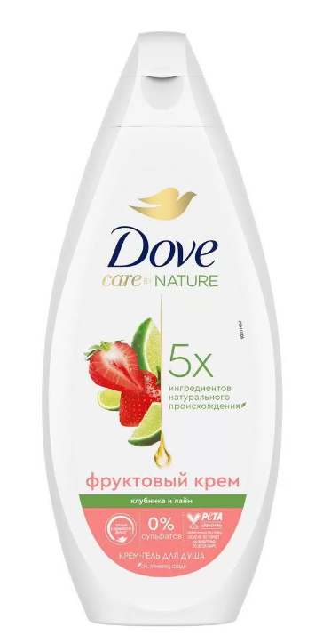 Гель д/душа DOVE 250мл Клубника/лайм 1/12шт