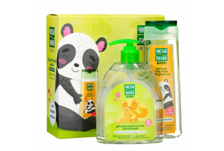 Набор подарочный ЧИСТАЯ ЛИНИЯ Набор для Купания Шампунь/Гель-пена 1/6шт