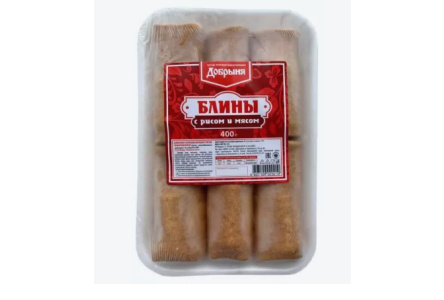 Блинчики ДОБРЫНЯ 400гр Мясо/рис 1/10шт 6080