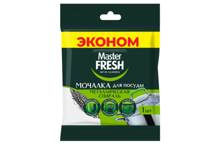 Мочалка д/посуды MASTER FRESH 1шт Металлическая спираль 1/1шт