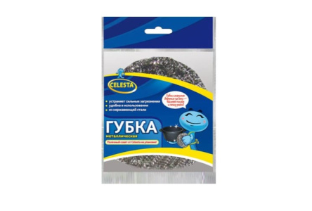 Губка д/посуды CELESTA металлическая 1/50