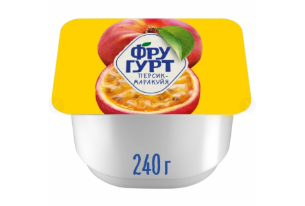 Йогурт ФРУГУРТ 240гр 2% Персик/маракуйя 1/12шт Продукт без заменителя молочного жира