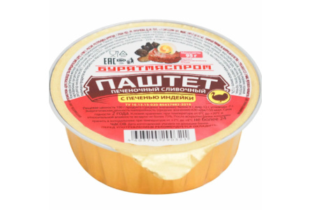 Паштет БУРЯТМЯСПРОМ 95гр Сливочный с печенью индейки 1/20шт
