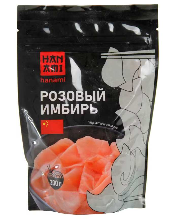 Имбирь маринованный HANAMI 200гр Розовый 1/70шт