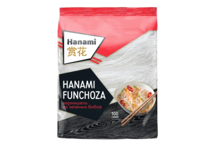 Вермишель бобовая HANAMI 100гр Фунчоза 1/60шт