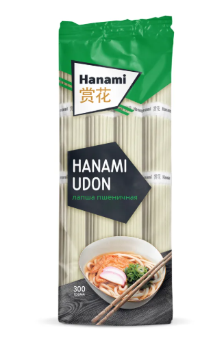 Лапша пшеничная HANAMI 300гр Удон 1/40шт