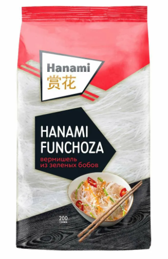 Вермишель бобовая HANAMI 200гр Фунчоза 1/50шт