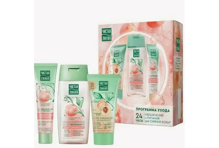 Набор подарочный ЧИСТАЯ ЛИНИЯ 100+40+50мл PEACH BOOM 1/6шт