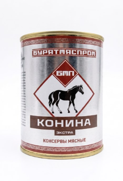 Конина тушеная БУРЯТМЯСПРОМ 338гр Экстра СТО ж/б 1/30шт