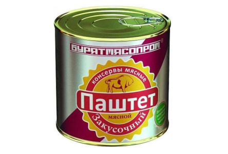 Паштет мясной БУРЯТМЯСПРОМ 240гр Закусочный ж/б 1/30шт