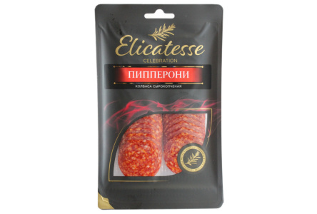 Колбаса сырокопченая Эликатессе 100гр Пипперони нарезка СПК
