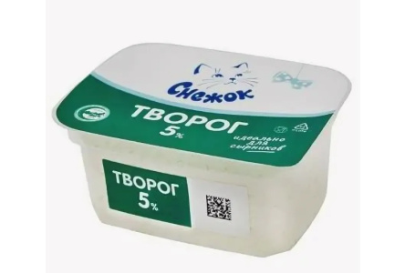 Творог СНЕЖОК 180гр 5% Контейнер Lactica 1/5шт БЗМЖ