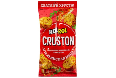 Вермишель хрустящая ROLROL 60гр Итальянская пицца1/24шт