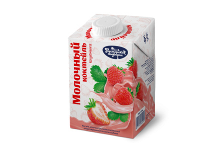 Коктейль молочный ФЕРМЕРСКОЕ ПОДВОРЬЕ 500мл 2,5% Клубника т/п 1/12шт БЗМЖ