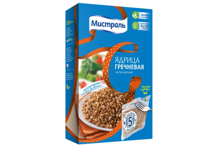 Крупа в пакетах МИСТРАЛЬ 5*80гр Гречневая ядрица 1/6шт