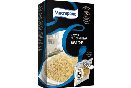 Крупа в пакетах МИСТРАЛЬ 5*80гр Булгур пшеничная 1/6шт