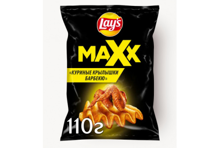 Чипсы LAYS MAX 110гр Куриные крылышки/Барбекю 1/20шт