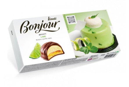 Десерт KONTI Bojour 232гр Лайм 1/9шт