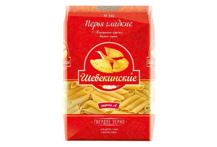 Макаронные изделия ШЕБЕКИНСКИЕ 450гр Перья гладкие  №340 А 1/28шт