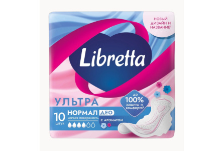 Прокладки LIBRETTA 10шт Ультра Нормал Део 1/12шт