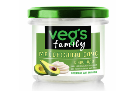 Соус майонезный VEGS FAMILY 200мл с маслом авокадо ст/б 1/24шт