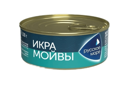 Икра мойвы РУССКОЕ МОРЕ 100гр Деликатесная Люкс оригинальная ж/б 1/6шт