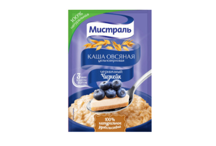 Каша овсяная МИСТРАЛЬ 40гр Черничный Чизкейк 1/25шт