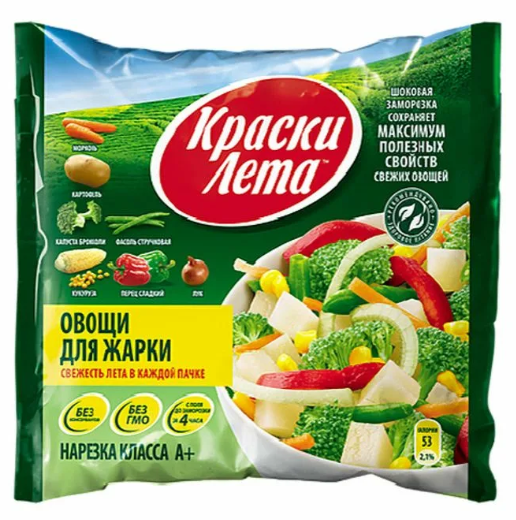 Заморож КРАСКИ ЛЕТА 400гр Овощи д/жарки 1/20шт