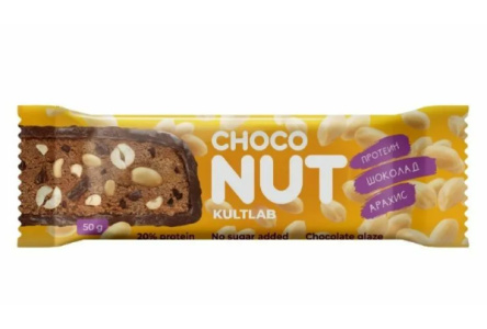 Батончик протеиновый KULTLAB CHOCONUT 50гр Арахис/шоколад 1/20шт