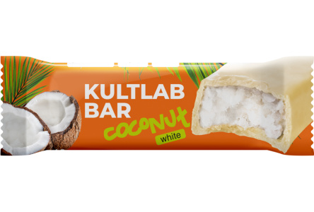 Батончик протеиновый KULTLAB COCONUT 40гр Белый шоколад 1/20шт