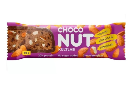 Батончик протеиновый KULTLAB CHOCONUT 50гр Миндаль/шоколад 1/20шт