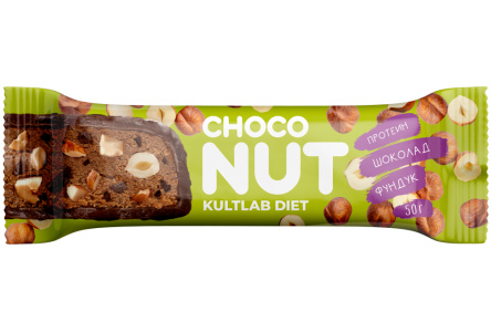 Батончик протеиновый KULTLAB CHOCONUT 50гр Фундук/шоколад 1/20шт